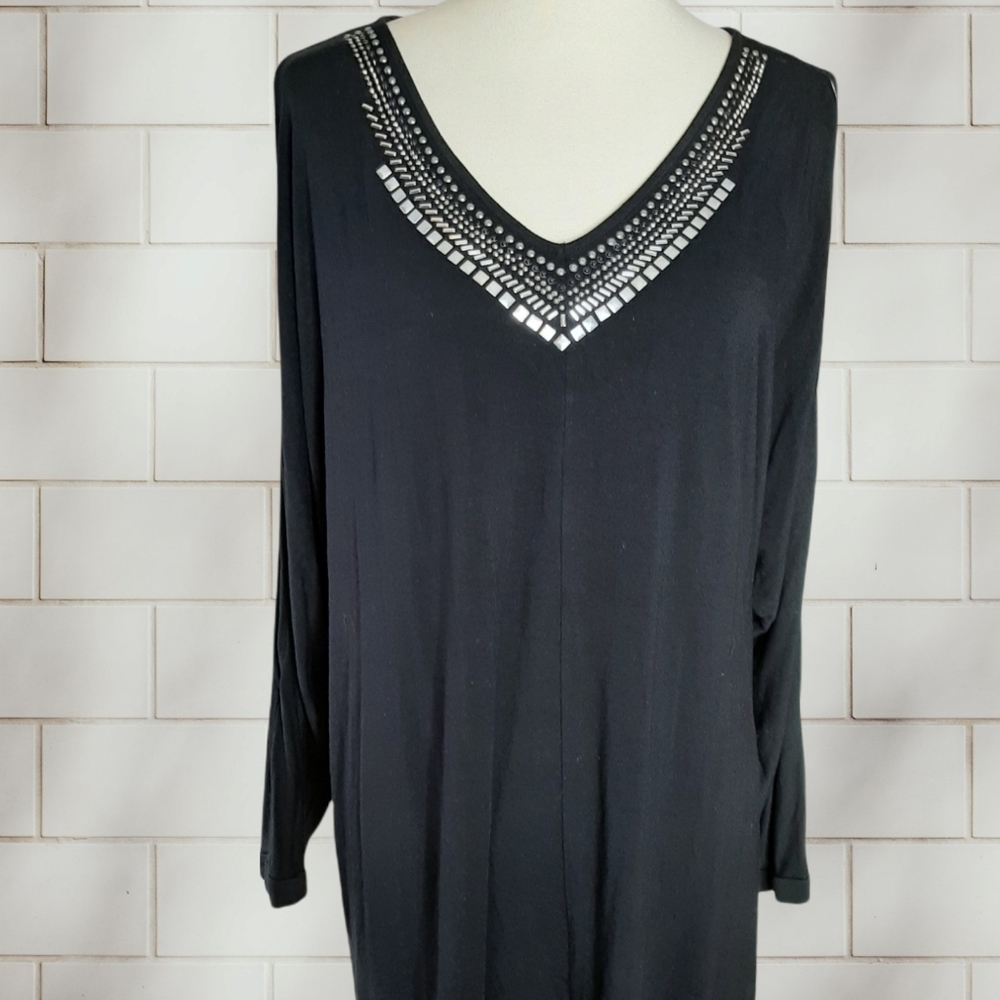 Lane Bryant Black 26/28 Long Sleeve Top